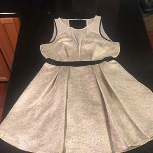 BCBGeneration Tweed Fit & Flare Party Dress